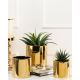 Vaso para flores de cerâmica FLORA 11x11 cm dourado