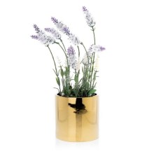Vaso para flores de cerâmica FLORA 13x13 cm dourado