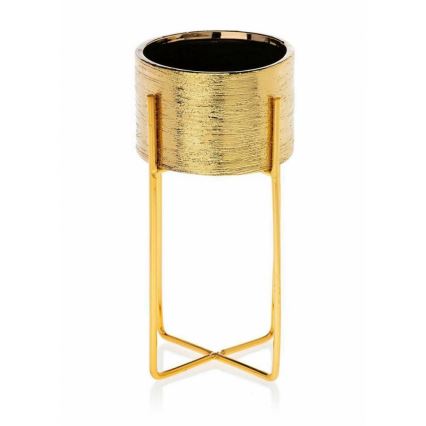 Vaso para flores de cerâmica FLORRI 19,5x10,4 cm dourado