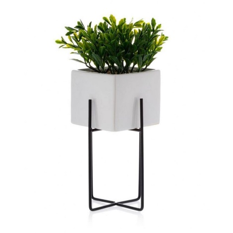 Vaso para flores de cerâmica MIZU 22x12 cm branco/preto