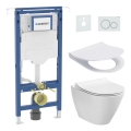 Vaso sanitário suspenso CITY OVAL + assento SoftClose CITY OVAL + botão de descarga SIGMA + módulo de encastrar + almofada isolante