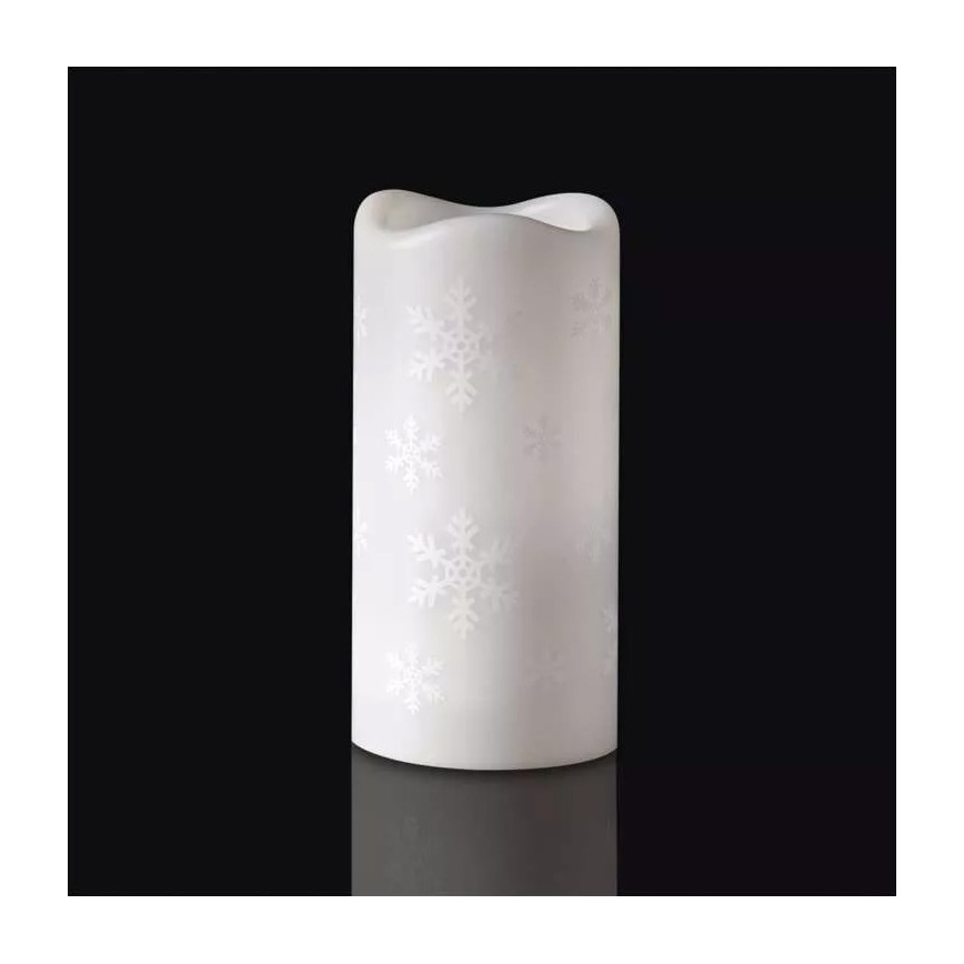 Vela de Natal LED LED/3xAAA flocos de neve branco frio