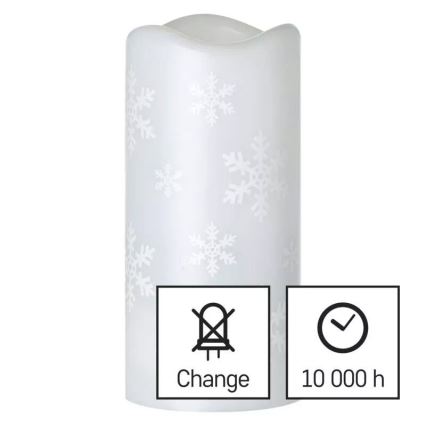 Vela de Natal LED LED/3xAAA flocos de neve branco frio