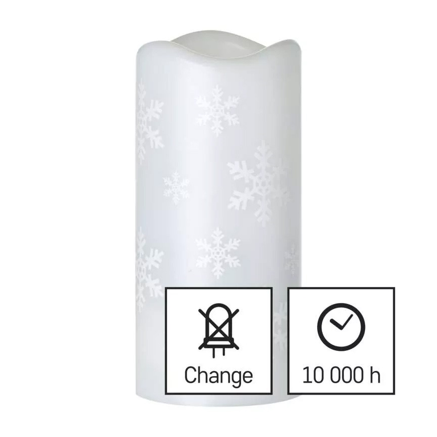 Vela de Natal LED LED/3xAAA flocos de neve branco frio