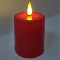 Vela LED/2xAA branco quente 9 cm vermelho