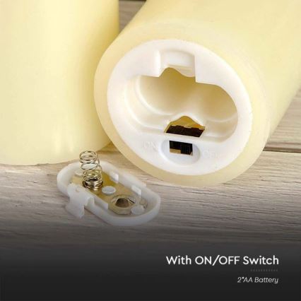 Vela LED LED/2xAA branco quente 12,5 cm