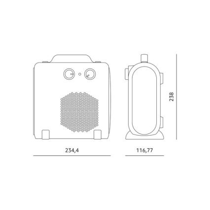 Ventilador com elemento de aquecimento 1000/2000W/230V branco