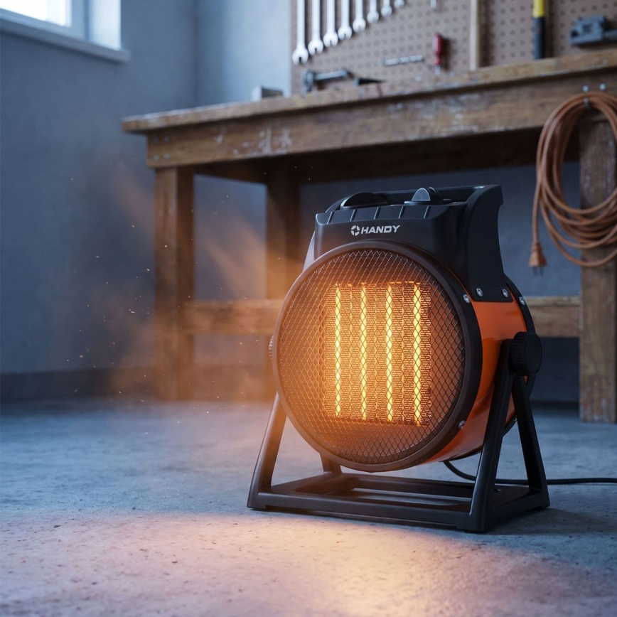 Ventilador com resistência cerâmica 1000/2000W/230V laranja/preto