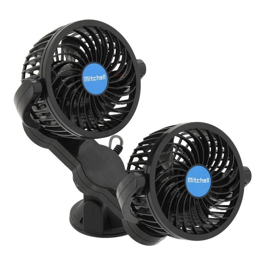 Ventilador com ventosa para carro 7W/12V preto