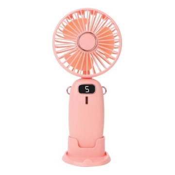 Ventilador de bolso recarregável 3W/5V 1200 mAh rosa