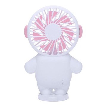 Ventilador de bolso recarregável 4,5W/5V 300 mAh branco/rosa