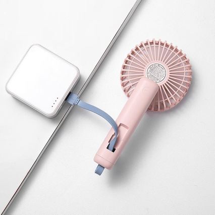 Ventilador de bolso recarregável 5W/5V 1200 mAh rosa