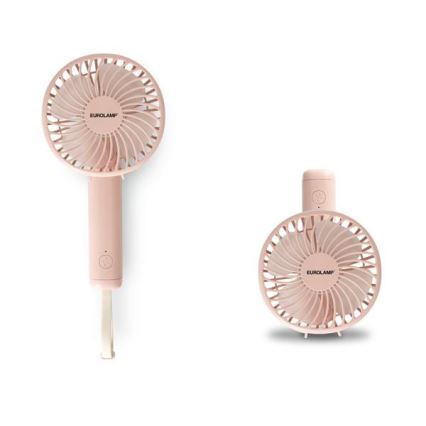 Ventilador de bolso recarregável 5W/5V 1200 mAh rosa
