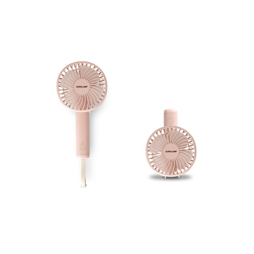 Ventilador de bolso recarregável 5W/5V 1200 mAh rosa