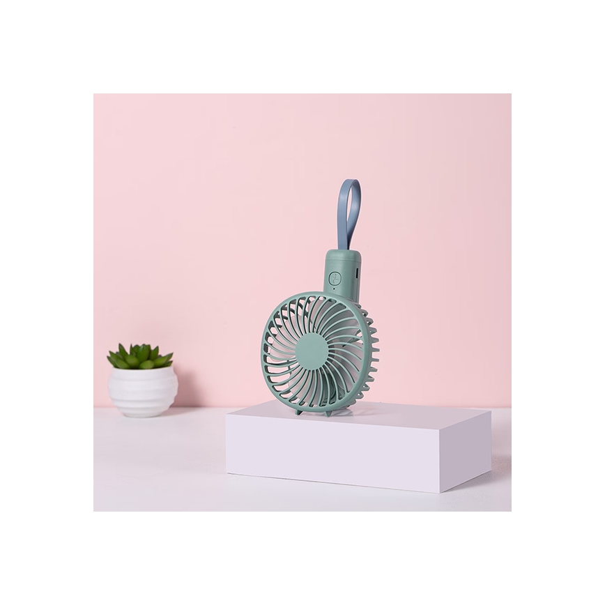 Ventilador de bolso recarregável 5W/5V 1200 mAh turquesa