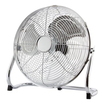 Ventilador de chão, 45 cm, 3 velocidades, cromo brilhante, 140W