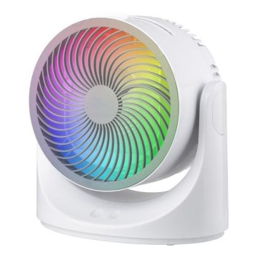 Ventilador de mesa LED RGB 10W/5V Ø 18,5 cm