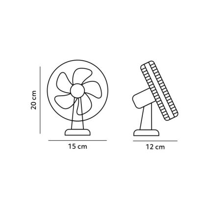Ventilador de mesa recarregável com clipe VIENTO 6W/5V 2000 mAh branco