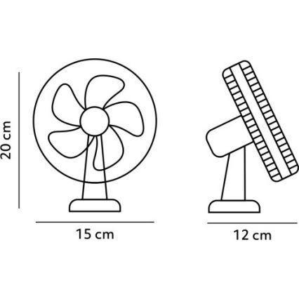 Ventilador de mesa recarregável com clipe VIENTO 6W/5V 2000 mAh preto