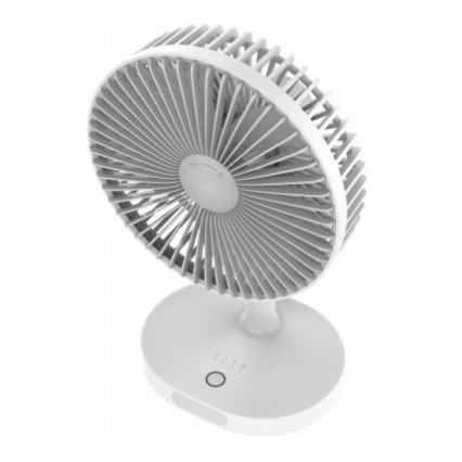 Ventilador de mesa recarregável com lâmpada LED 3000mA/3,7V microUSB
