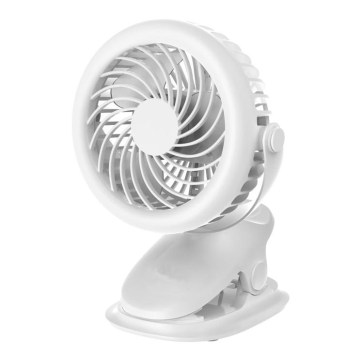 Ventilador de mesa recarregável com clipe 6W/5V 1200 mAh branco