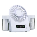 Ventilador de mesa recarregável com efeito de névoa 3,7 V 1200 mAh