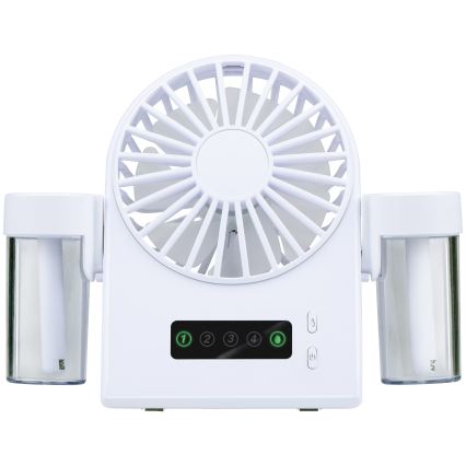 Ventilador de mesa recarregável com efeito de névoa 3,7 V 1200 mAh