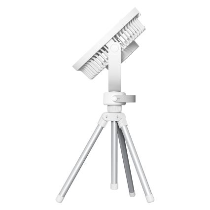 Ventilador de mesa recarregável com iluminação LED 8W, 3,7V 2400 mAh, branco