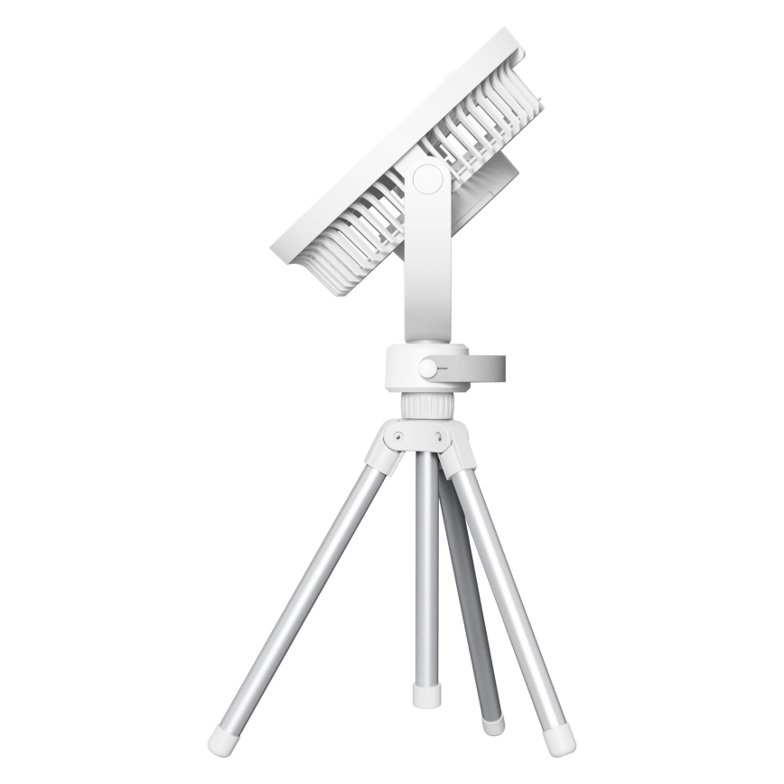 Ventilador de mesa recarregável com iluminação LED 8W, 3,7V 2400 mAh, branco