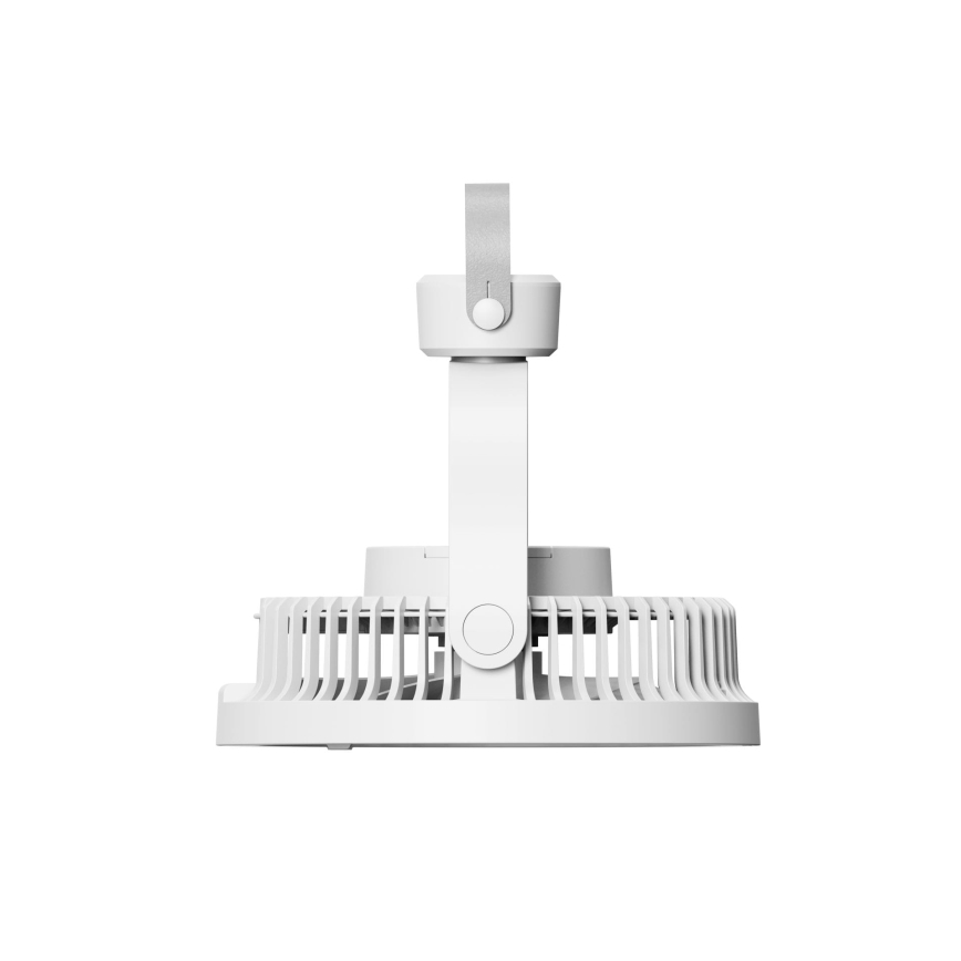 Ventilador de mesa recarregável com iluminação LED 8W, 3,7V 2400 mAh, branco