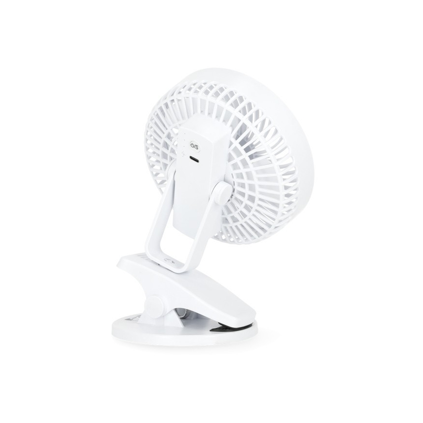 Ventilador de mesa recarregável com clipe VIENTO 6W/5V 2000 mAh branco