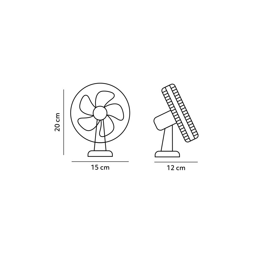 Ventilador de mesa recarregável com clipe VIENTO 6W/5V 2000 mAh preto