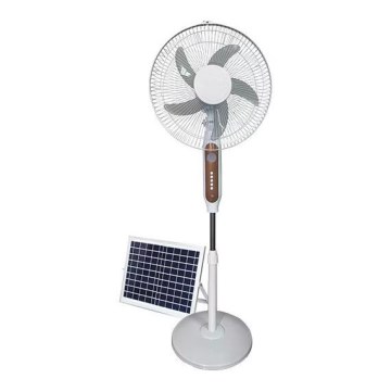 Ventilador de pé solar 15W/4V/230V, diâmetro 45 cm, branco