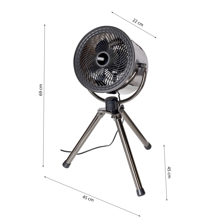Ventilador de pé TRIPOD 40W/230V diâmetro 45 cm preto