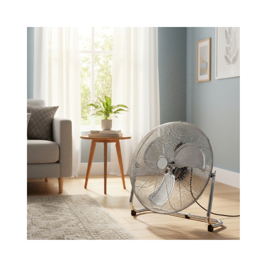 Ventilador de pé VIENTO 200W/230V cromado brilhante