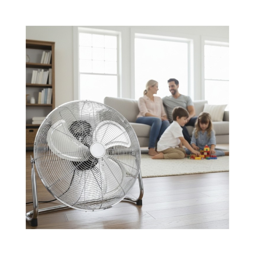 Ventilador de pé VIENTO 200W/230V cromado brilhante