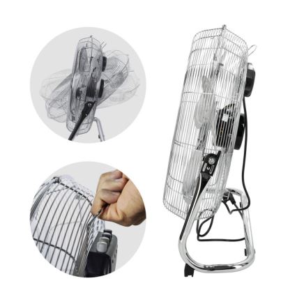 Ventilador de pé VIENTO 200W/230V cromado brilhante