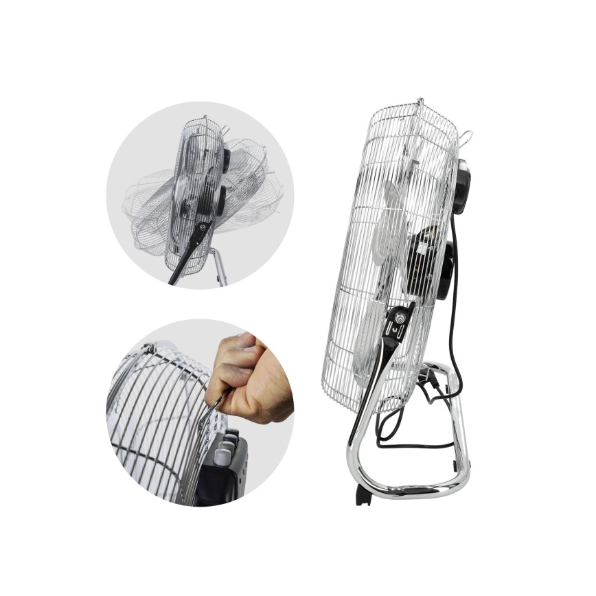 Ventilador de pé VIENTO 200W/230V cromado brilhante