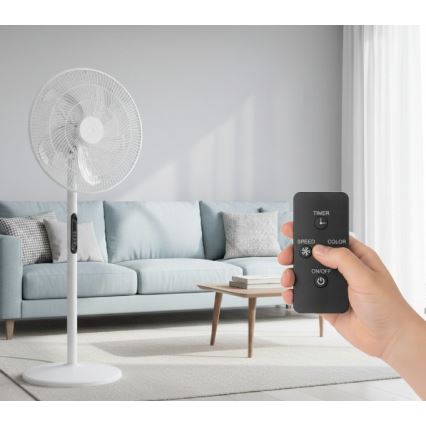 Ventilador de pé VIENTO-R 40W/230V branco + controlo remoto