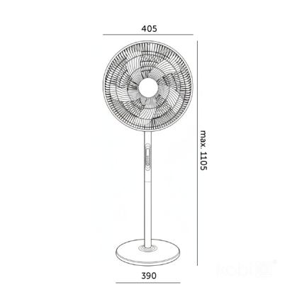 Ventilador de pé VIENTO-R 40W/230V branco + controlo remoto