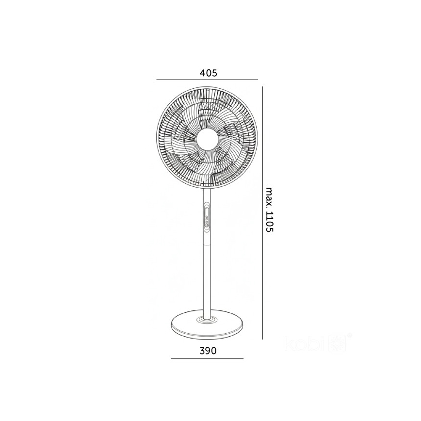 Ventilador de pé VIENTO-R 40W/230V preto + controlo remoto