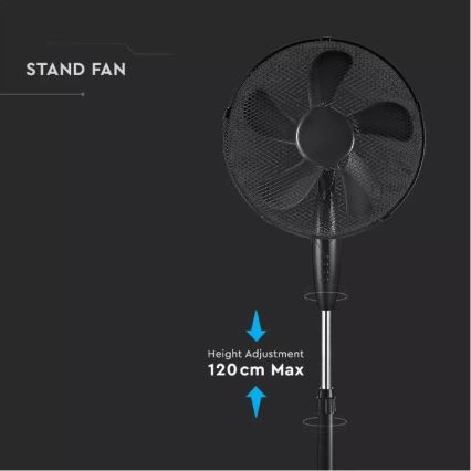 Ventilador de pé Ø 43 cm 55W/230V preto