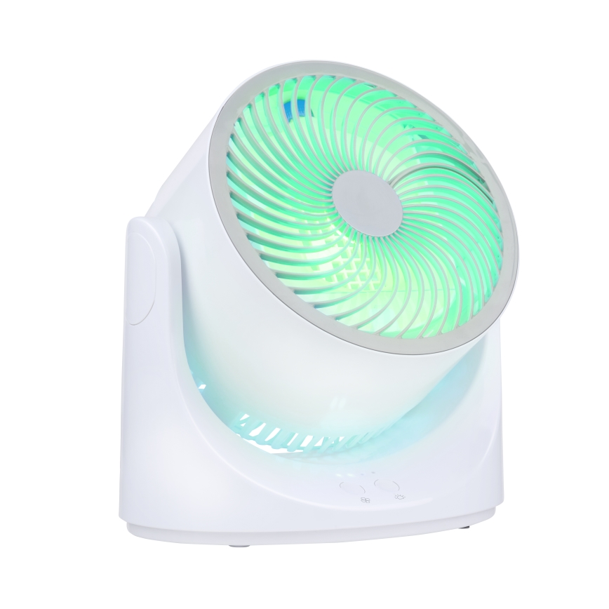 Ventilador de secretária LED RGB com efeito de névoa 5V