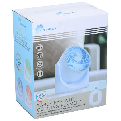 Ventilador de secretária LED RGB com efeito de névoa 5V