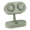 Ventilador de secretária recarregável 3,7 V 1200 mAh verde
