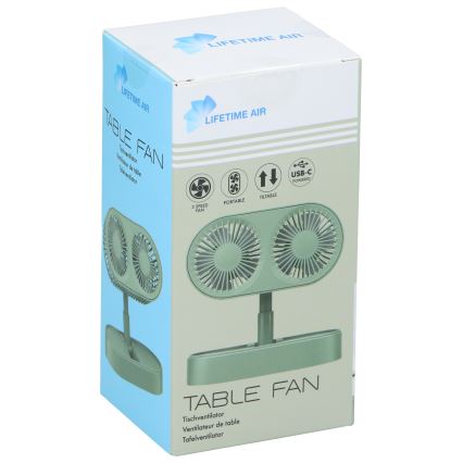 Ventilador de secretária recarregável 3,7 V 1200 mAh verde