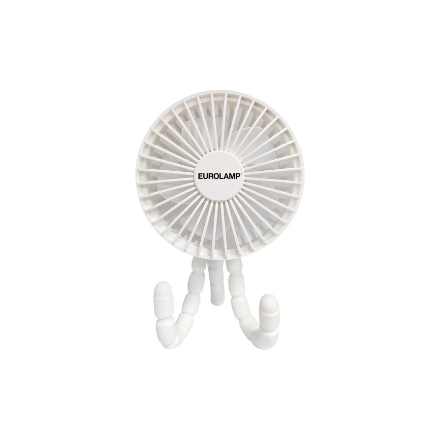 Ventilador de secretária recarregável 3W/5V 1800 mAh branco