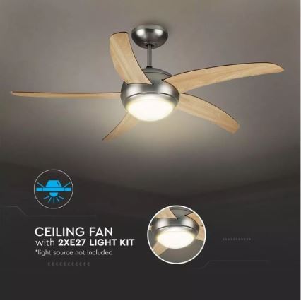 Ventilador de teto 2xE27/20W/230V diâmetro 132 cm + controlo remoto