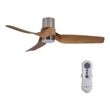 Ventilador de teto dimmerizável Lucci Air 213355-LED NAUTICA 1xGX53/12W/230V castanho/cromado brilhante + controlo remoto
