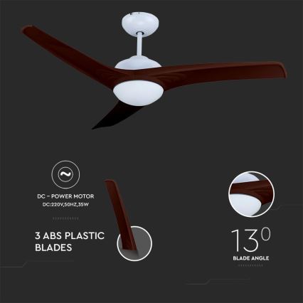 Ventilador de teto LED/15W/230V 3000/4000/6400K + controlo remoto